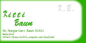 kitti baun business card